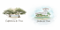 logo jardins da praia e castanheiras da praia logo jardins da praia e castanheiras da praia